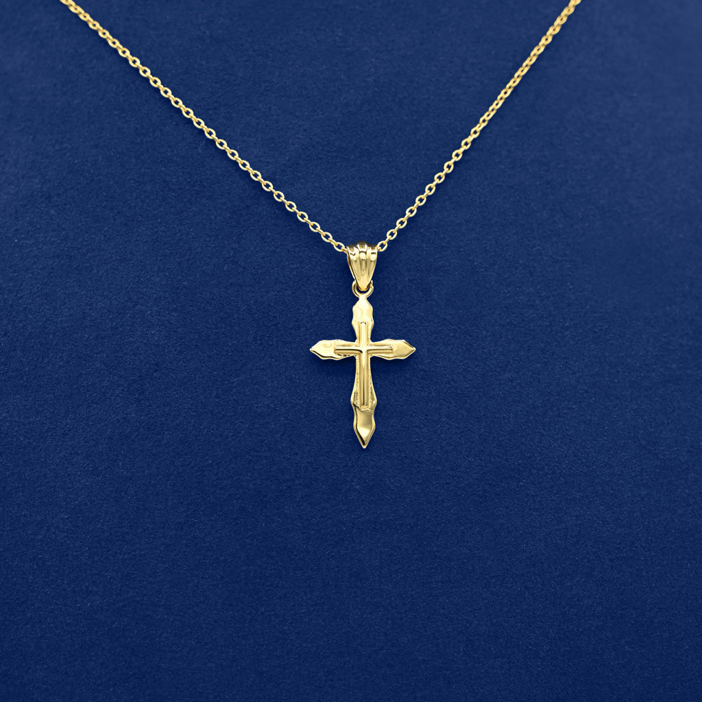 Small Gold Passion Cross Necklace