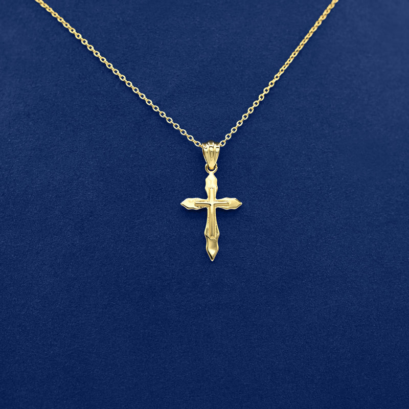 Small Gold Passion Cross Necklace