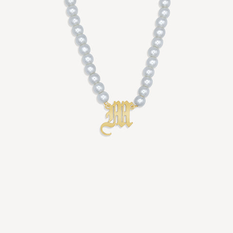 Custom Pearl Initial Necklace