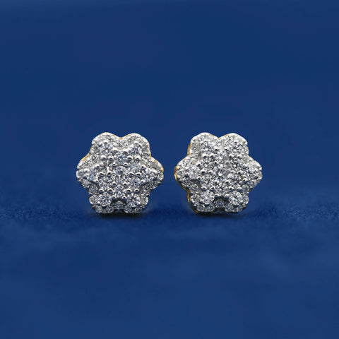 Two Layer Flower Set Stud Earrings