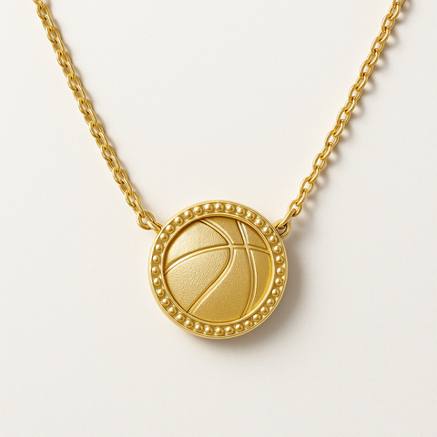 Basketball Gold Pendant Necklace