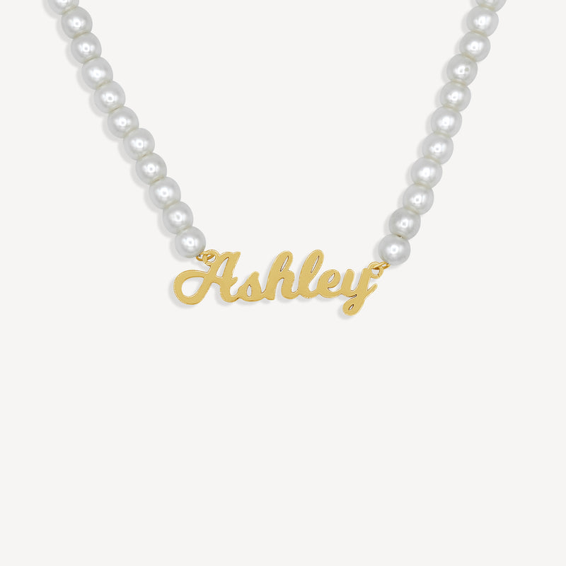 Custom Pearl Name Necklace