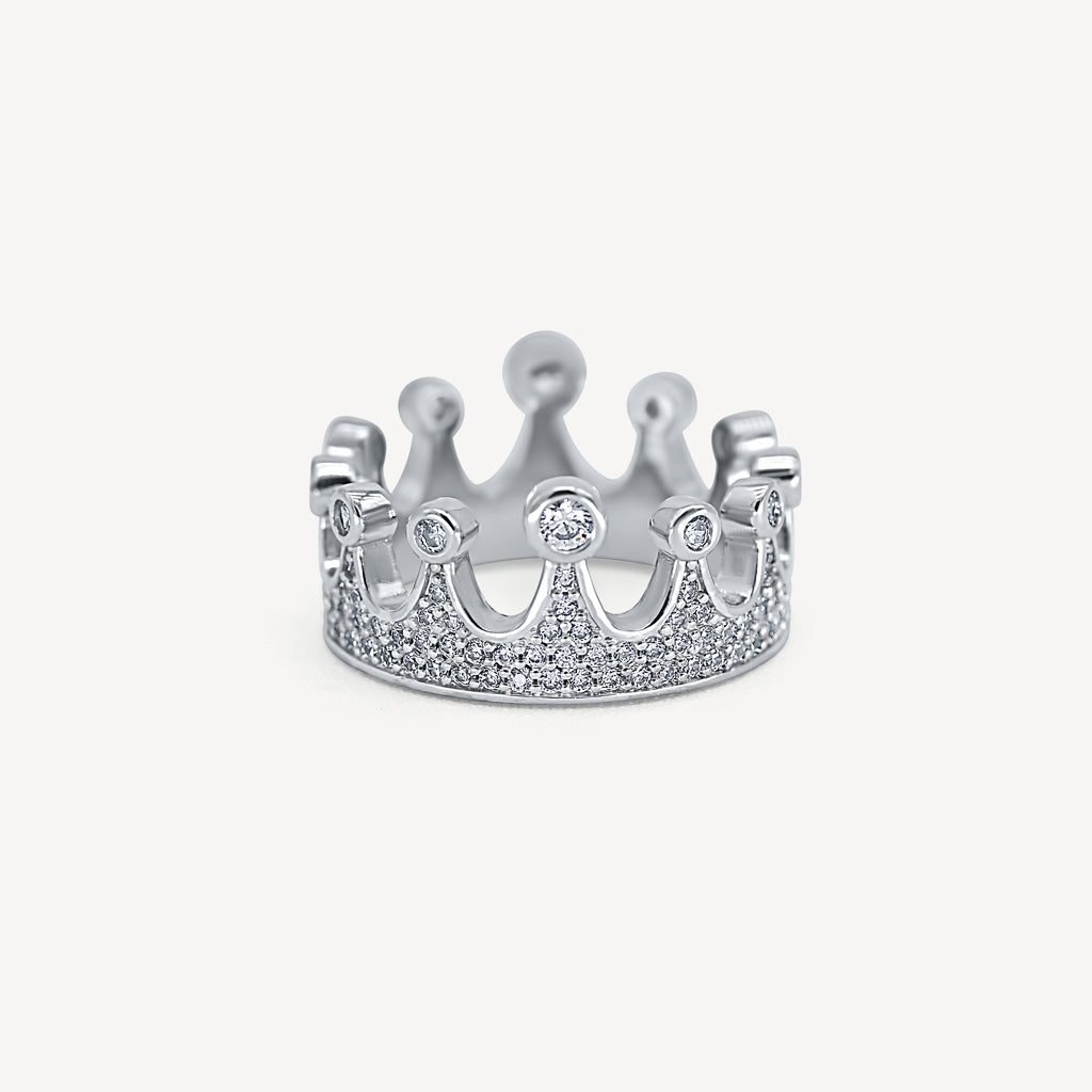 Crown Ring in White Gold