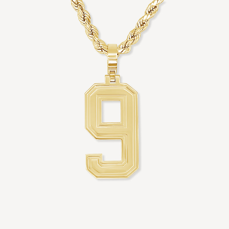 10k Custom Gold Number Pendant