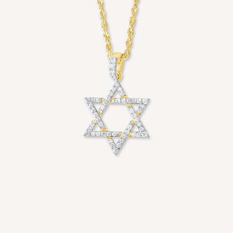 10K Diamond Gold Star of David