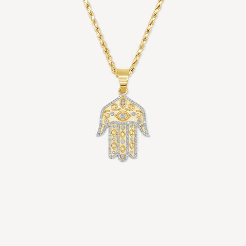 10k Diamond Hamsa Hand Necklace