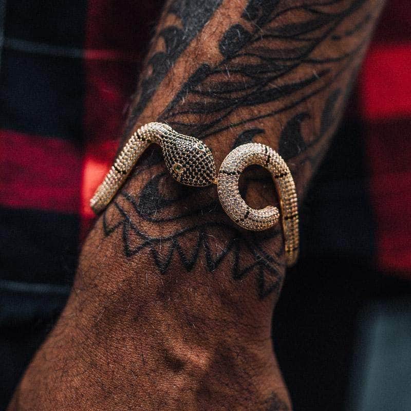 Gold Presidents Bracelet 7" Diamond Snake Bracelet