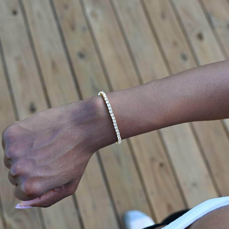 Gold Presidents Bracelet Yellow Gold / 6" Womens 3mm Tennis Bracelet in Yellow Gold