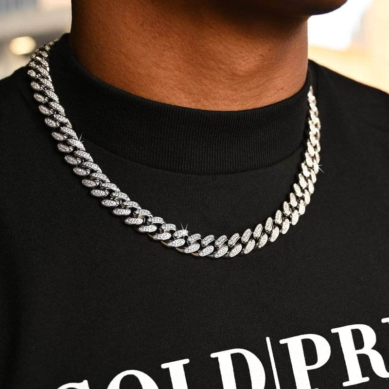 Gold Presidents Cuban Link Diamond Cuban Link (12mm) in White Gold