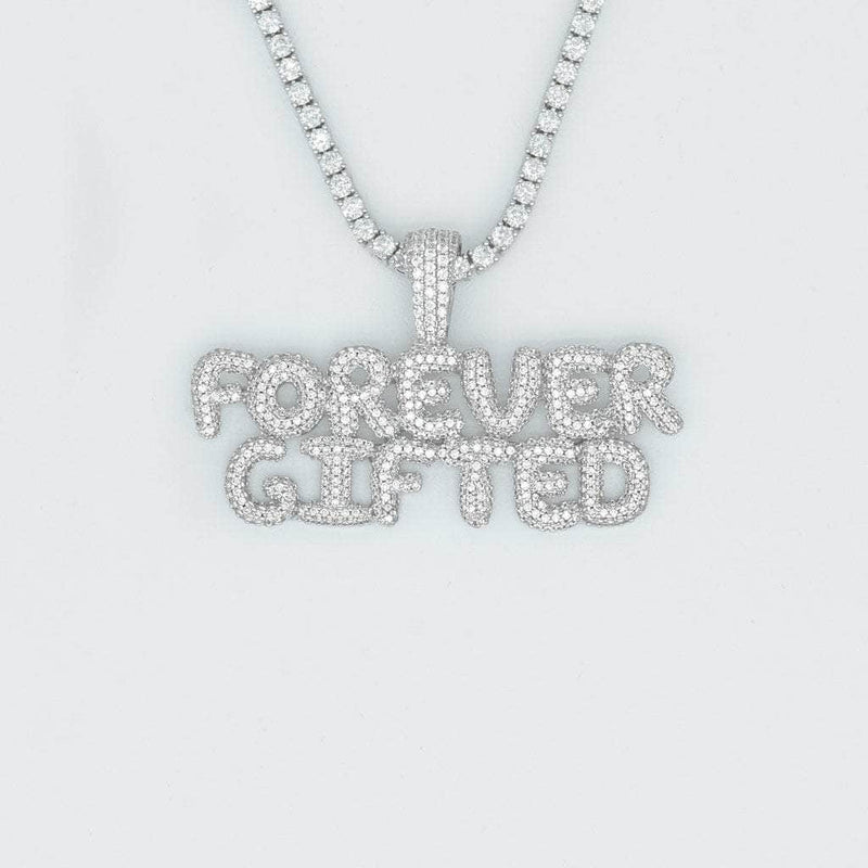 Gold Presidents Custom Name Necklace 2-Letters / 2-Letters / Medium Stacked Custom Bubble Letter Necklaces