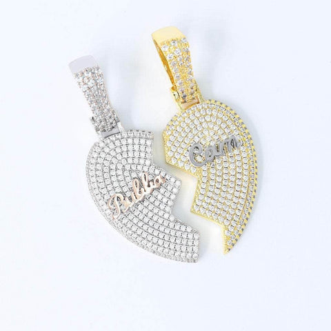 Custom Broken Heart Name Necklace