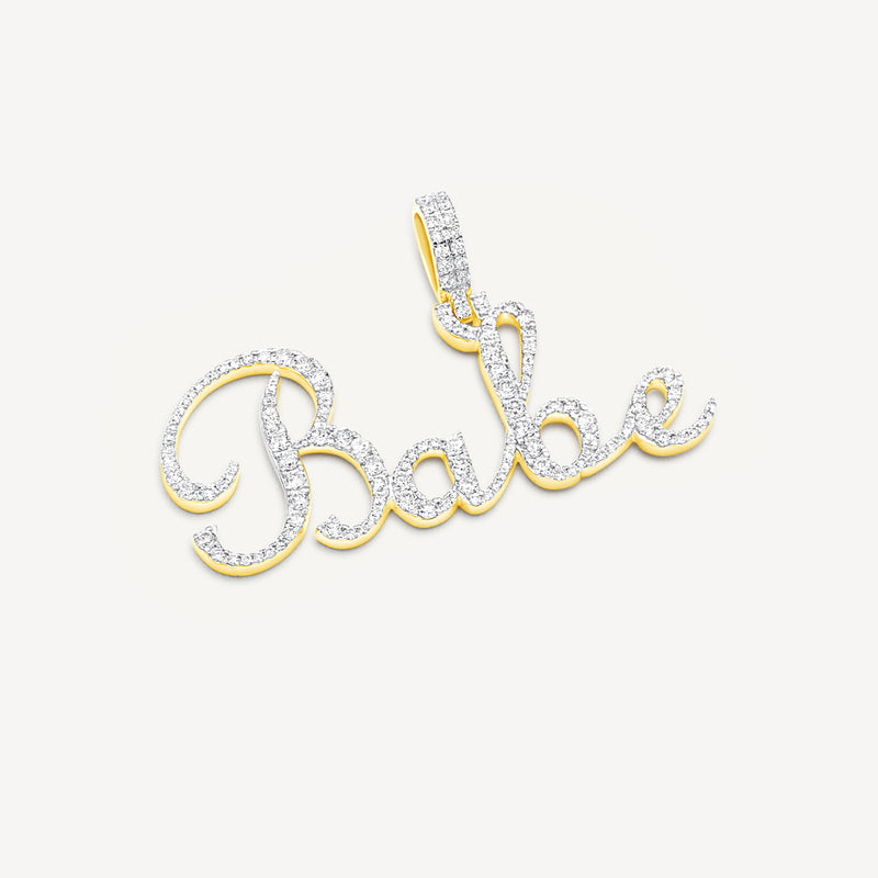 Gold Presidents Custom VVS Diamond Pendant 10k Yellow Gold / 9 Letters Custom Script Diamond Name Pendant