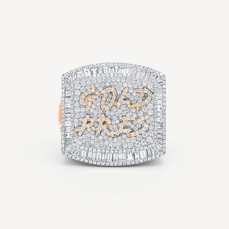 Gold Presidents Custom VVS Diamond Ring 10k White Gold / 5 Custom Baguette Diamond Championship Ring