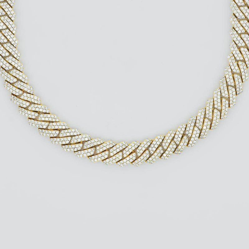 Gold Presidents Diamond Cuban Link Chain Yellow Gold / 18" Diamond Prong Cuban Link Chain (19mm) in Yellow Gold