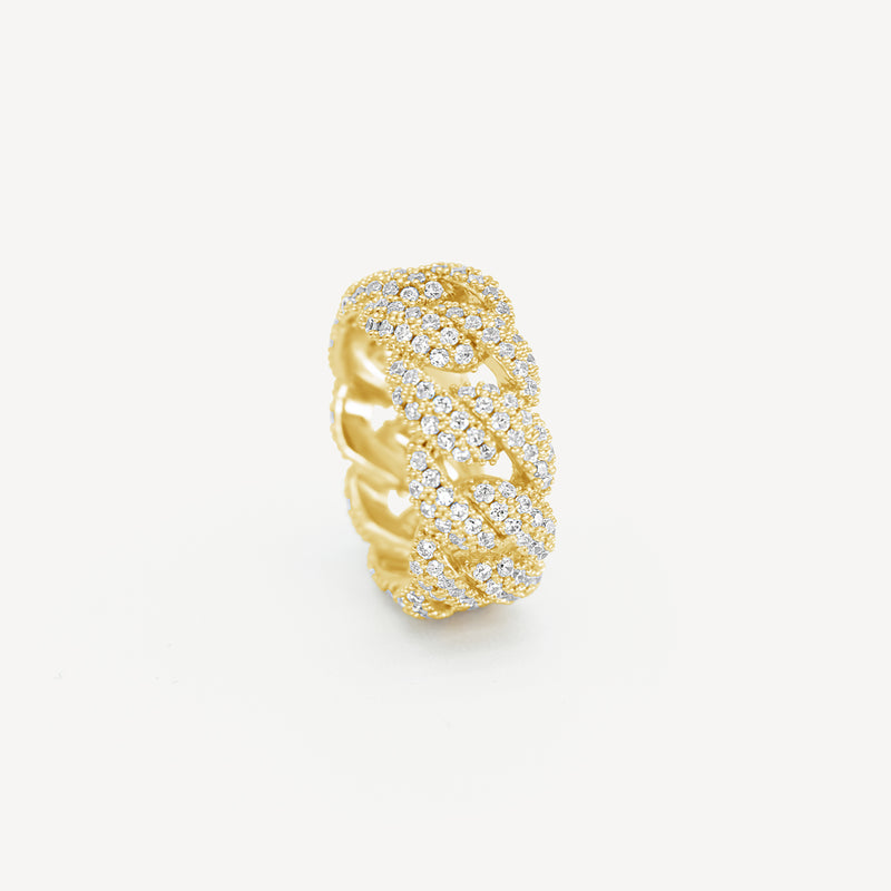 Gold Presidents Diamond Ring Yellow Gold / 6 Cuban Link Ring