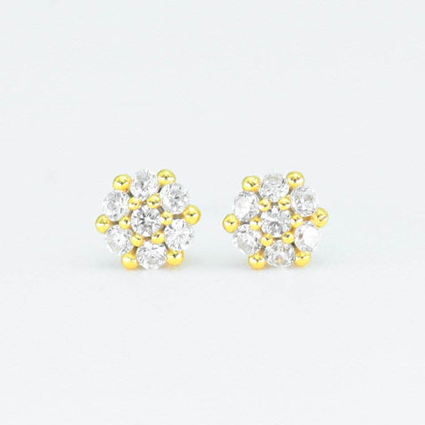 Boucles d'oreilles clous fleur dorées