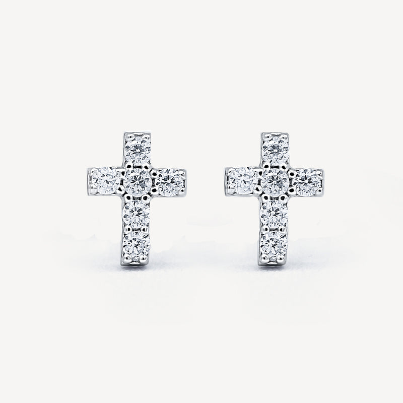 Gold Presidents Earrings Sterling Silver Silver Cross Stud Earrings