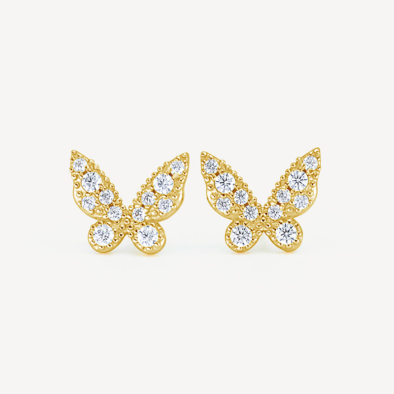 Gold Presidents Earrings Yellow Gold Gold Butterfly Earrings