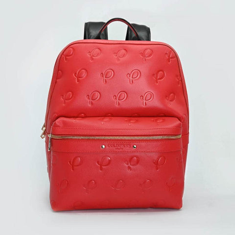 Red Pres Leather Backpack