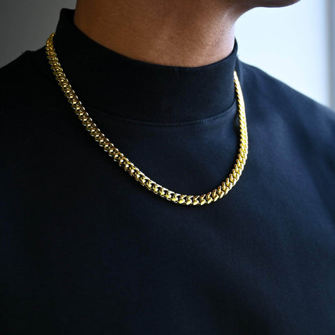 Gold Miami Cuban Link Necklace (10mm) in Yellow Gold