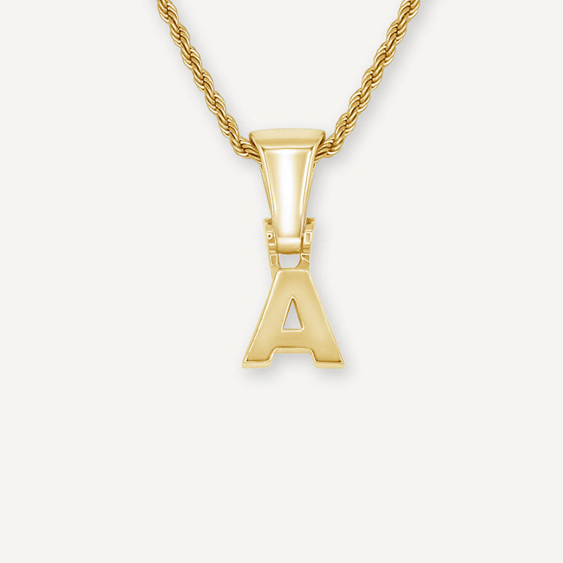 Gold Presidents Initial Necklace A Single Gold Block Letter