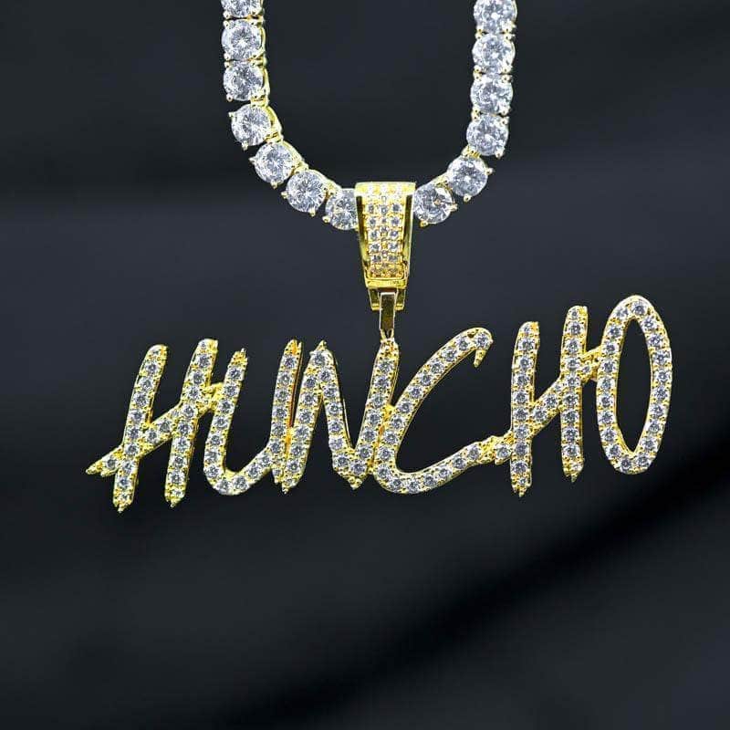 Gold Presidents Pendant Custom Paint Font Name Necklace