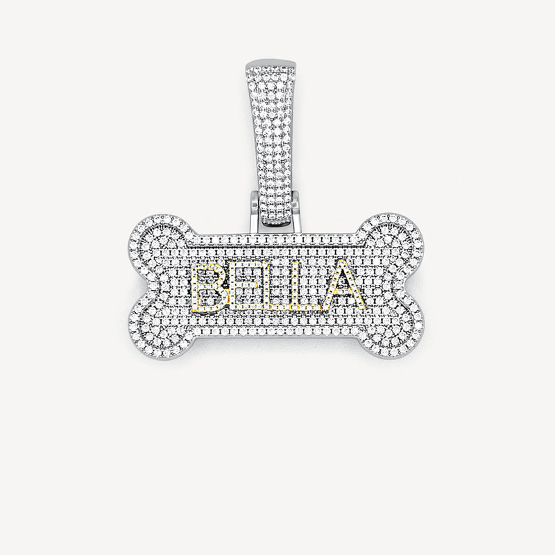 Gold Presidents Pendant White Gold Custom Dog Name Tags