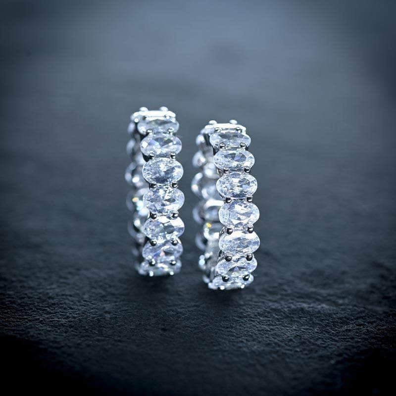 Gold Presidents Ring White Gold / 7 Oval Diamond Ring in White Gold