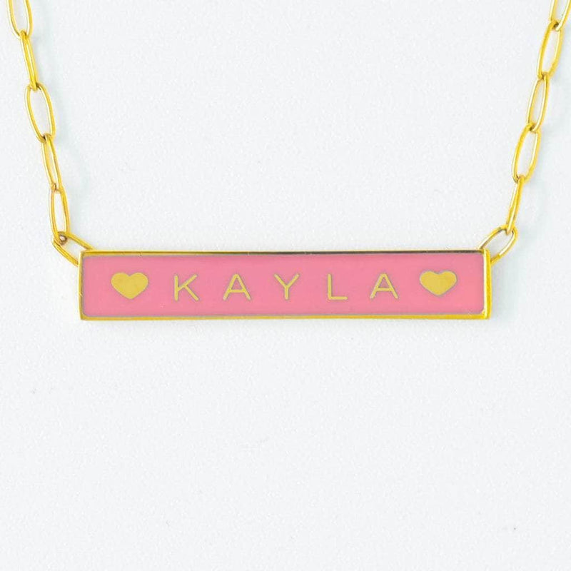 Gold Presidents Women's Custom Name Necklace Womens Custom Bar Name Necklace