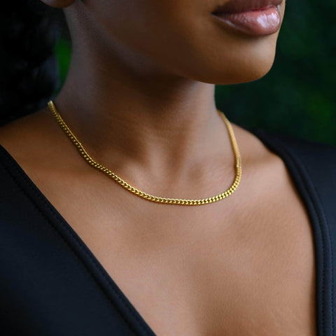 Chaîne à maillons cubains pour femme 3 mm