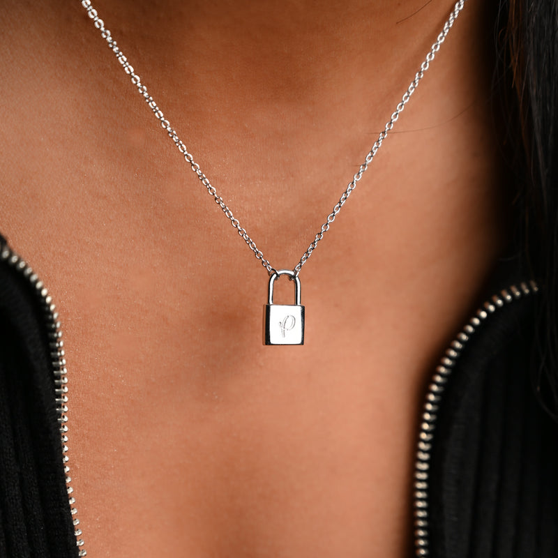 Gold Presidents Womens Jewelry Sterling Silver Silver Lock Necklace