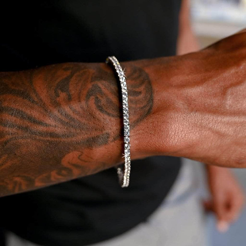 Pres Bracelet White Gold / 6" 3mm Round Cut Tennis Bracelet in White Gold