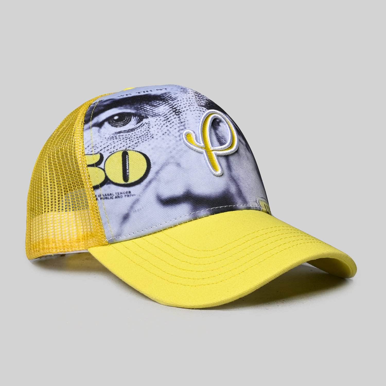 Pres Hat Pres Money Trucker Hat Yellow