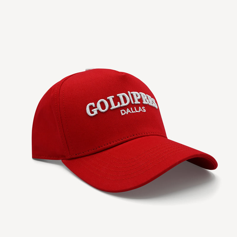 Gold Pres Dallas Classic Snapback Rojo/Blanco