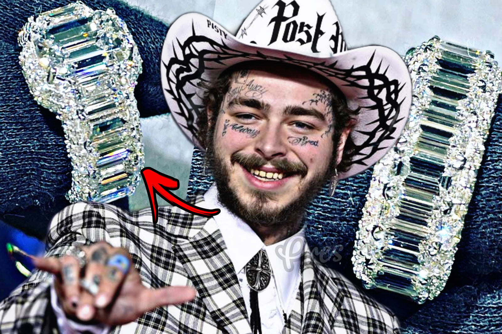 Post Malone flaunts his extravagant $500,000 23-carat diamond pinky ring