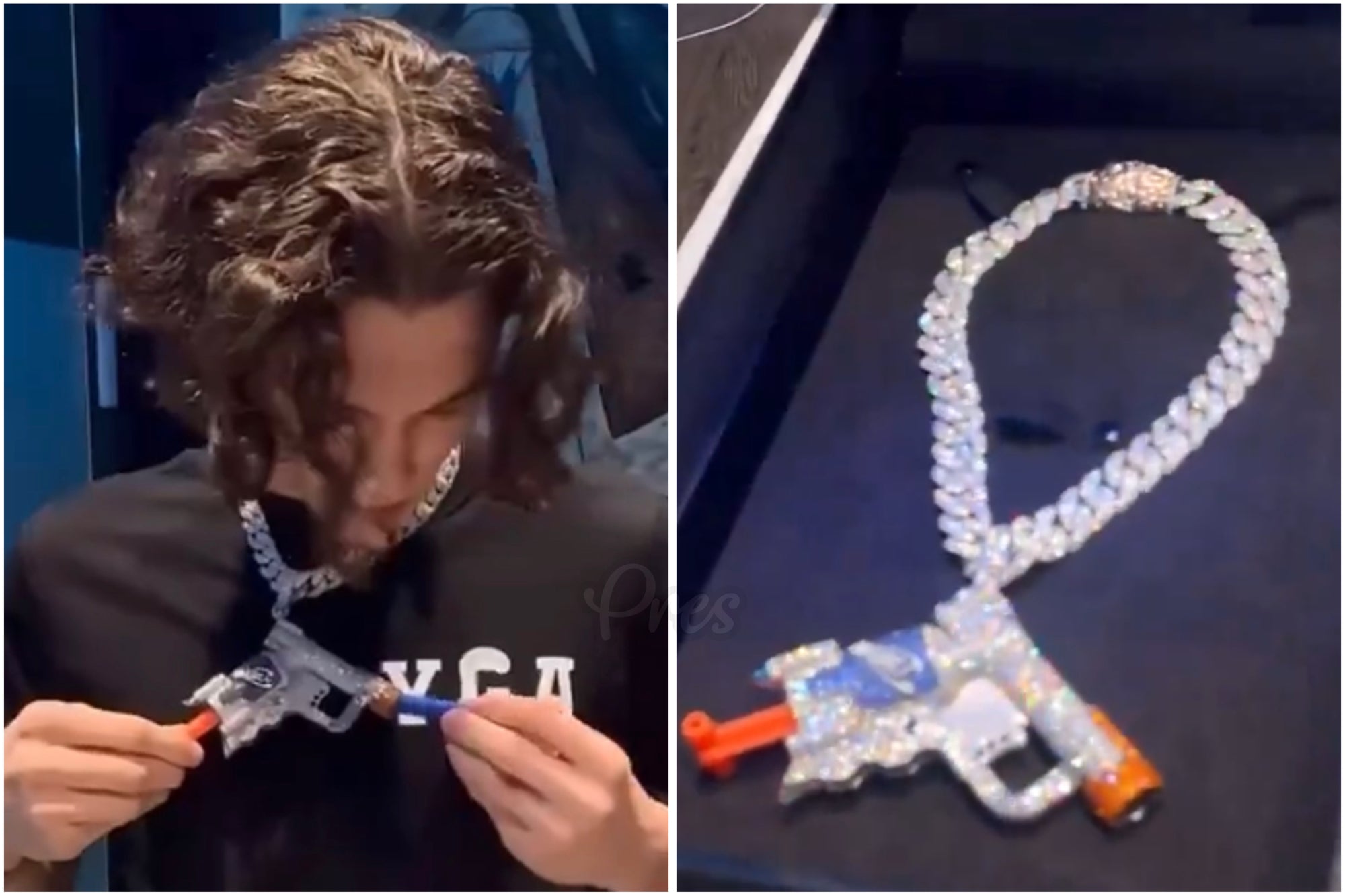 Lil Mabu Makes Headlines with $150K Iced Out Nerf Gun Chain Purchase - Pres