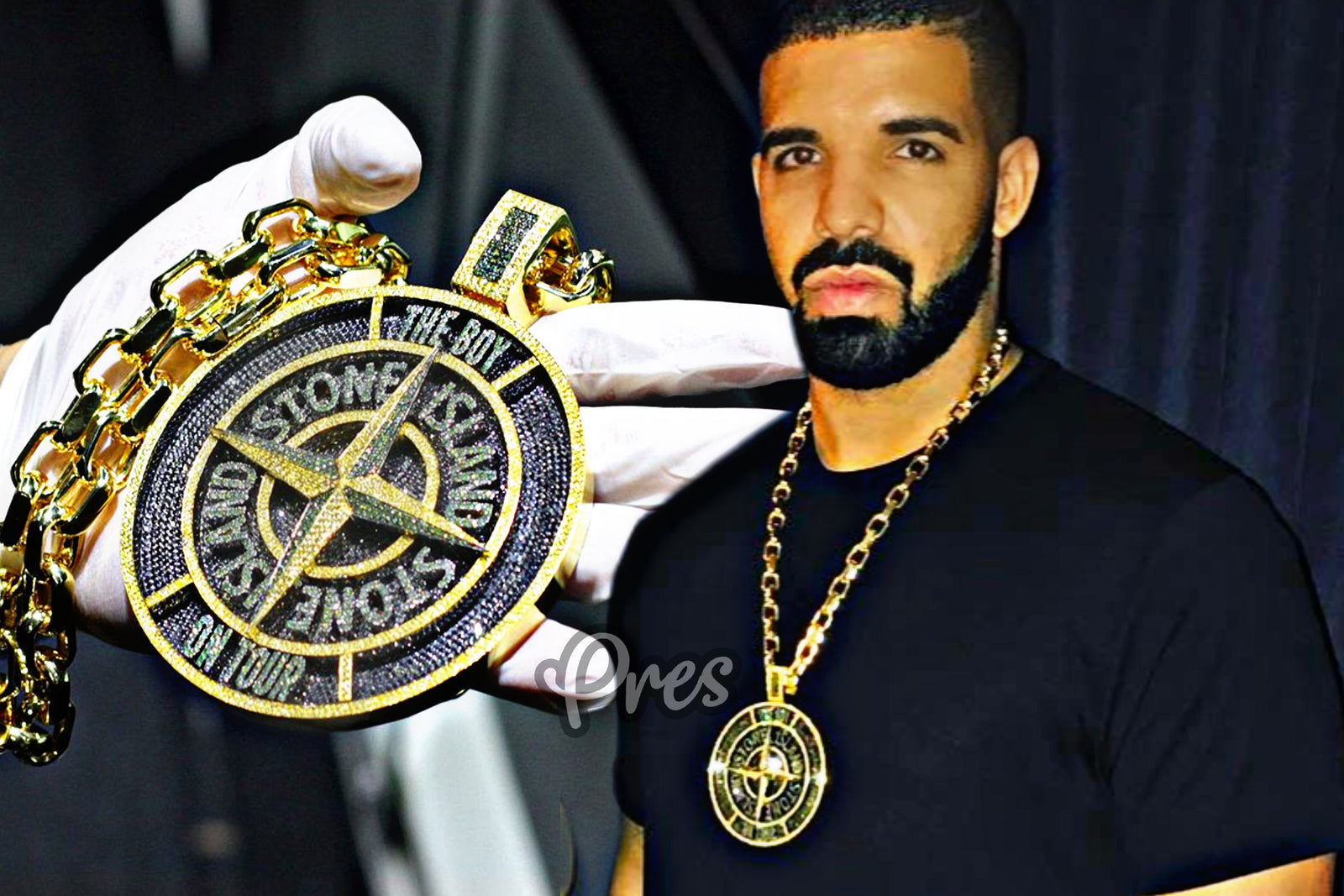 Drake Numbers Chain Drake's Stone Island Chain - Pres