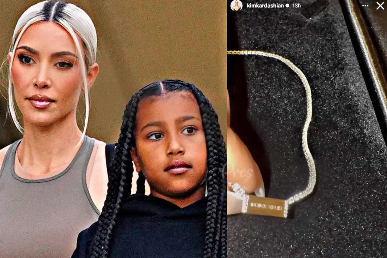 North West Gifts Kim Kardashian a Unique 'Skibidi Toilet' Diamond Necklace for Her Birthday Celebration