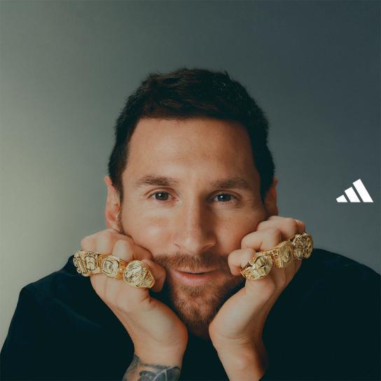Adidas Honors Lionel Messi's Ballon d'Or Wins with Eight Gold Rings, Each Signifying a Different Meaning - Gold Presidents