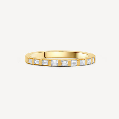 10k Gold Baguette Band Diamond Engagement Ring