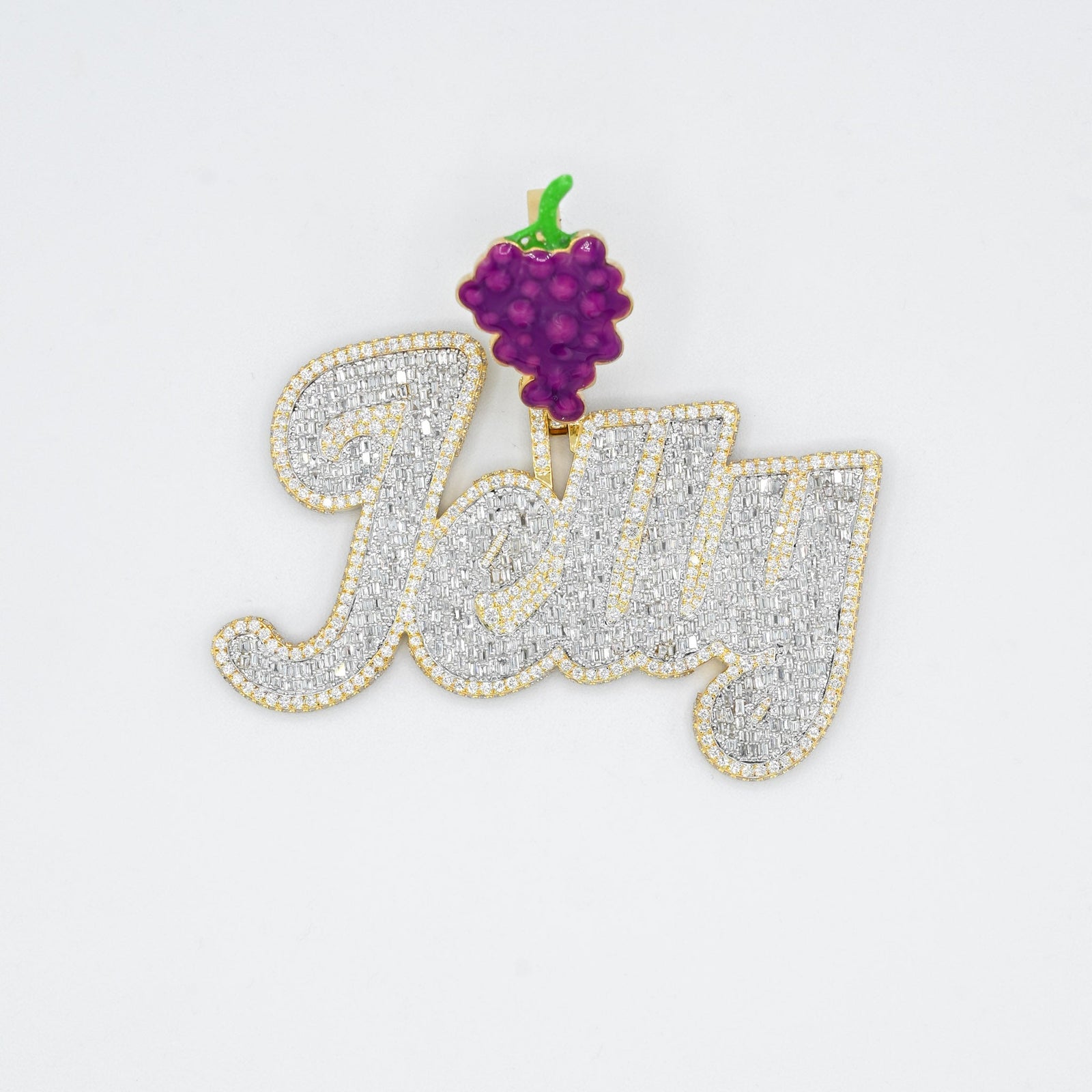 10k Custom Gold Name Necklace - Baguettes