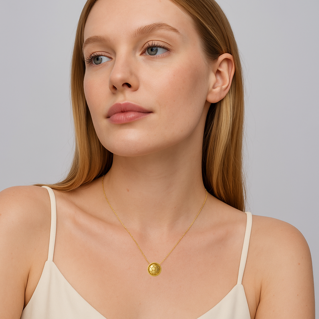 Soccer Gold Pendant Necklace