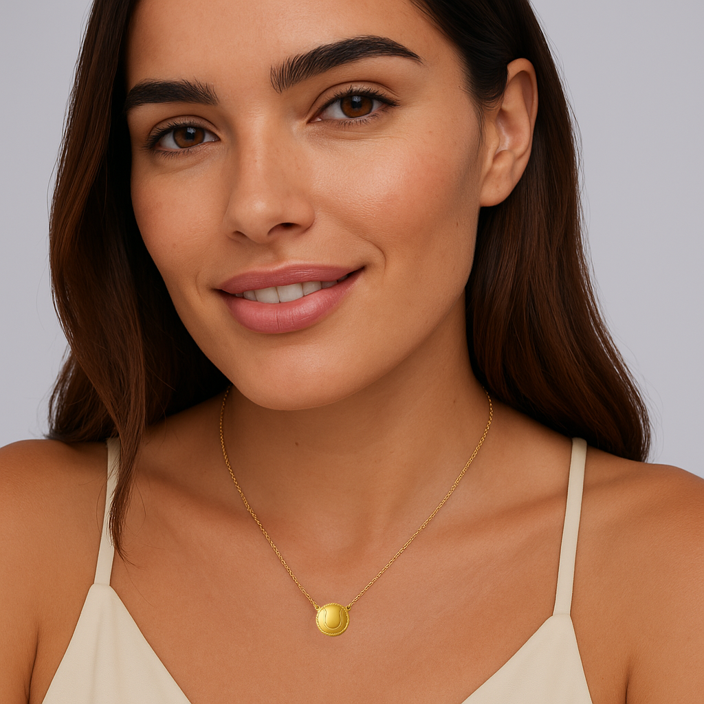 Tennis Gold Pendant Necklace