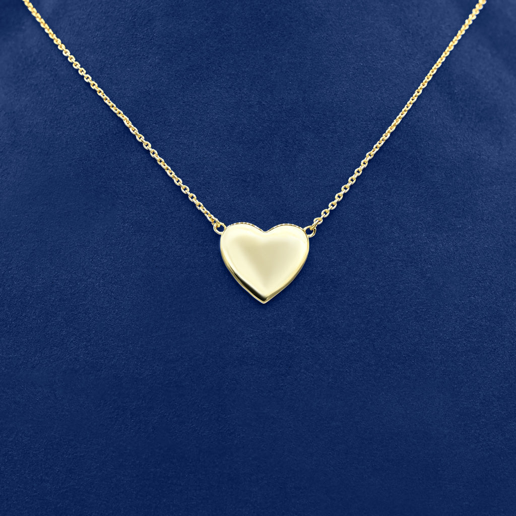 Small Full Gold Heart Necklace