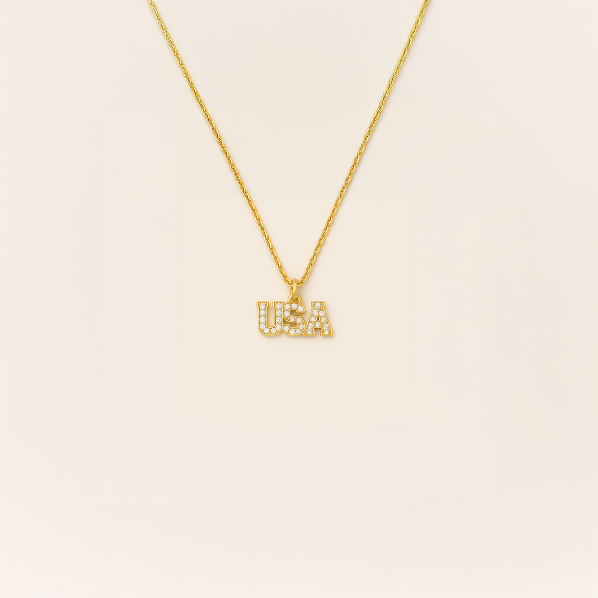 Gold Presidents Custom Name Necklace Custom Yellow Gold Block Letters Name Necklace