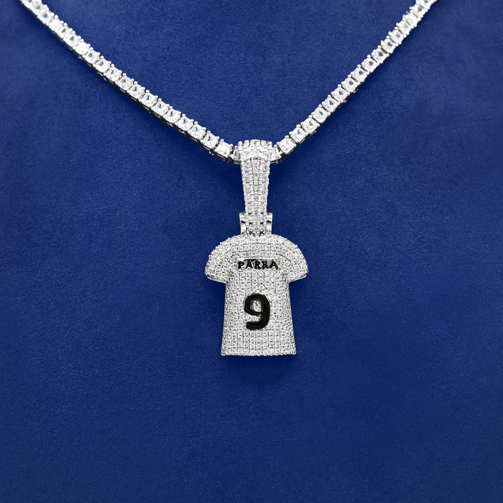 Gold Presidents Custom Name Necklace White Gold / 18" 4mm Rope Chain Custom Gold Soccer Jersey