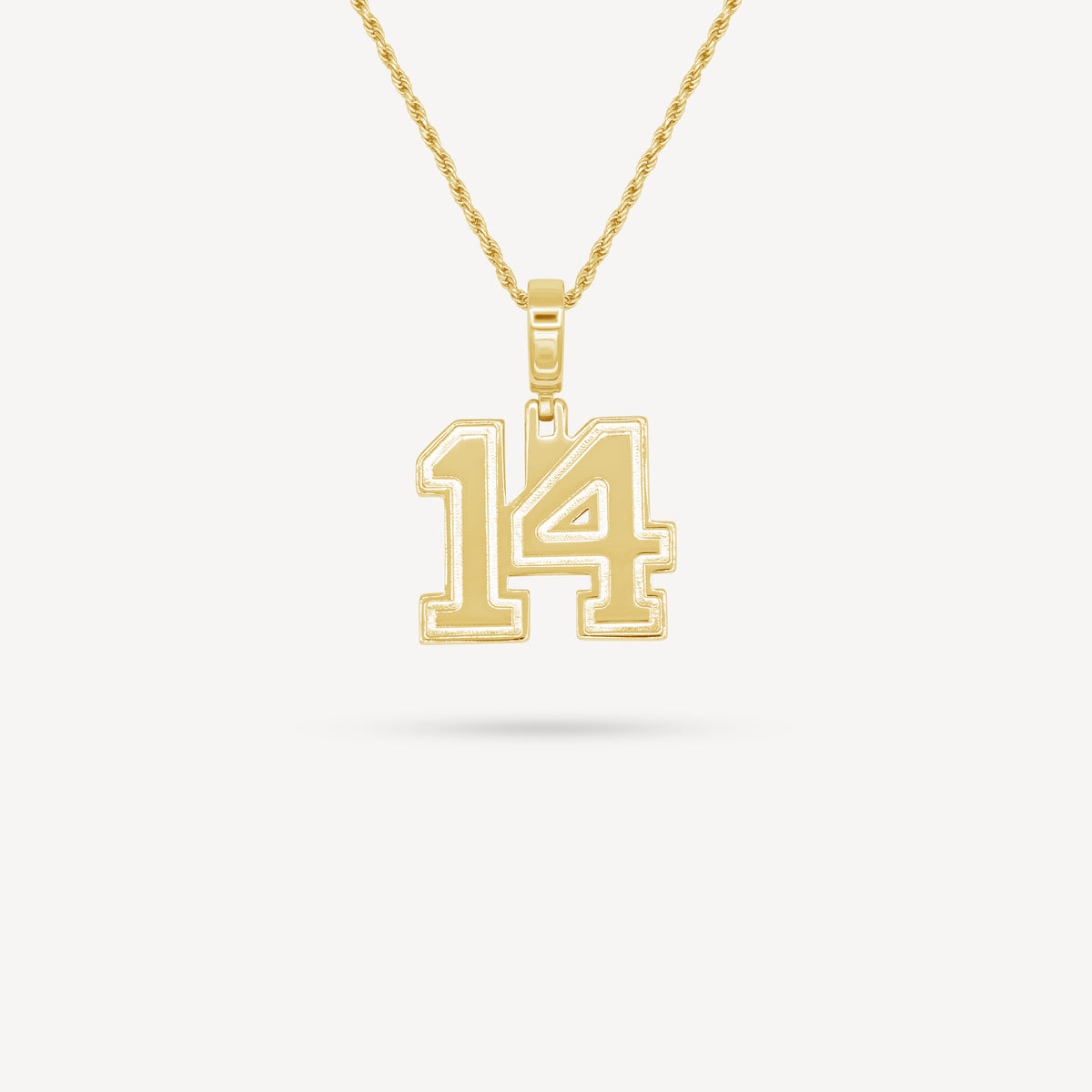 Gold Presidents Custom Number Necklace Yellow Gold / 14 Gold Number Necklace