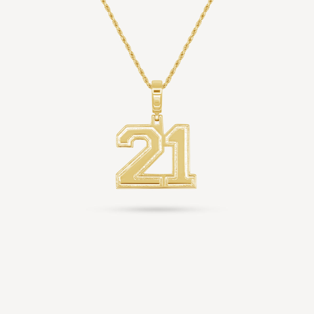 Gold Presidents Custom Number Necklace Yellow Gold / 21 Gold Number Necklace