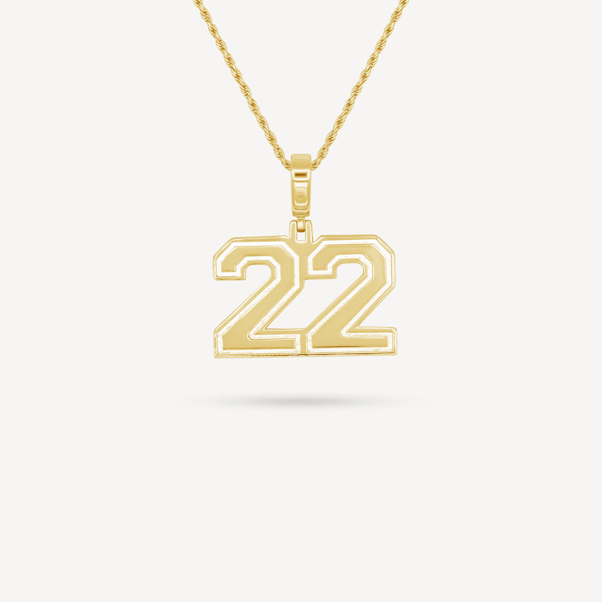 Gold Presidents Custom Number Necklace Yellow Gold / 22 Gold Number Necklace