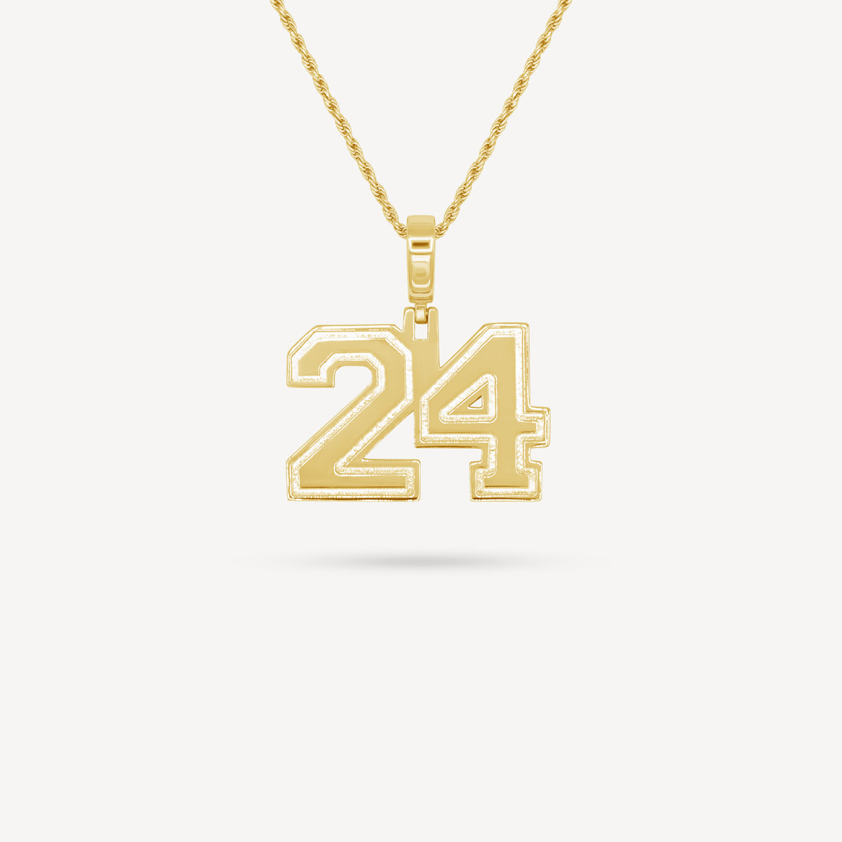 Gold Presidents Custom Number Necklace Yellow Gold / 24 Gold Number Necklace